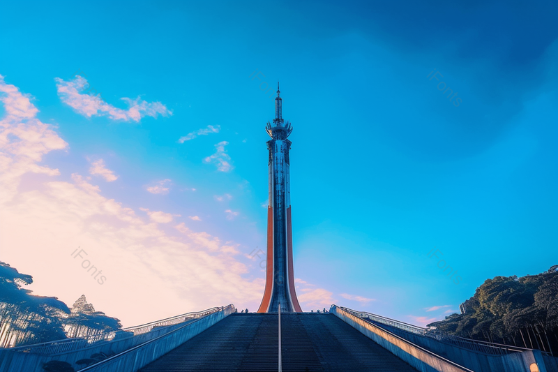 夕阳下的城市地标建筑摄影图,高清,摄影图,摄影图片,图片大全,摄影图免费下载
